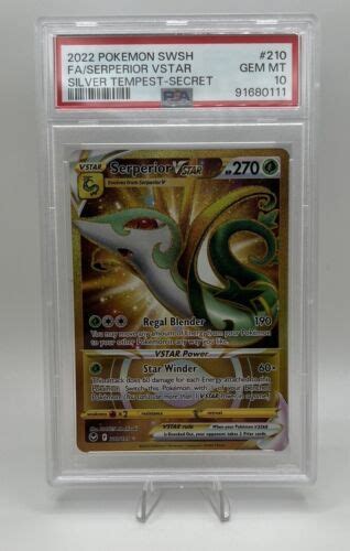 PSA 10 Gem Mint Serperior Vstar Silver Tempest 2022 Holo 210 195