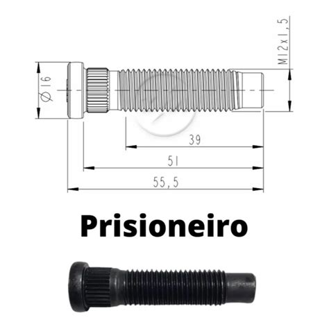 Prisioneiro Parafuso Roda Porca Prisma Onix Cobalt Spin