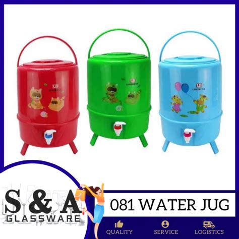 S A Glassware Unibest 081 10 Liters Cooler Water Jug Storage Assorted