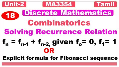 Discrete Mathematics Unit 2combinatoricsvideo18recurrence Relation Characteristic Roots