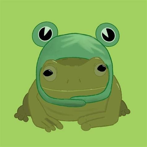 Frog With Funny Frogie Hat Cute Drawing Procreate