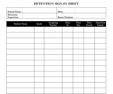 Printable Detention Activities