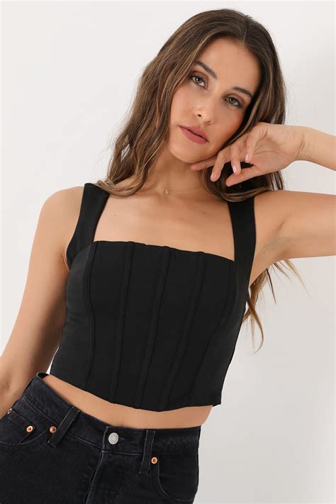 Black Corset Halter Top