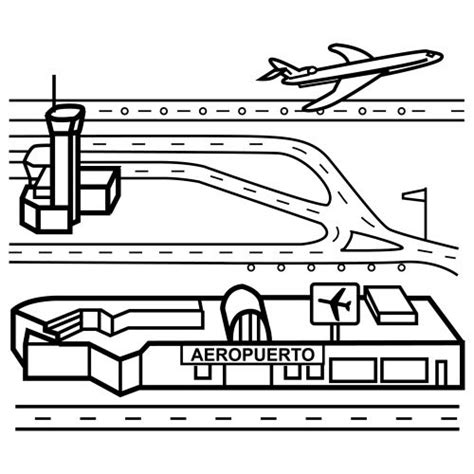 Pinto Dibujos Aeropuerto Para Colorear