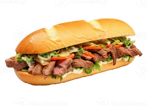 Hot Steak Sandwich Isolated PNG