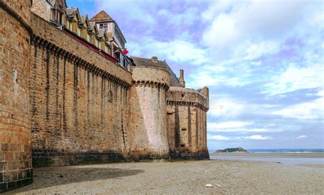 Castle Wall Of Mont Saint Michel Stock Photo Image Of Looks Fort