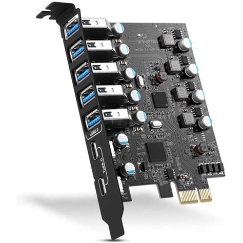 Carte D Extension PCIE Vers USB 3 0 7 Ports 2 X USBC 5 X USBA Carte D