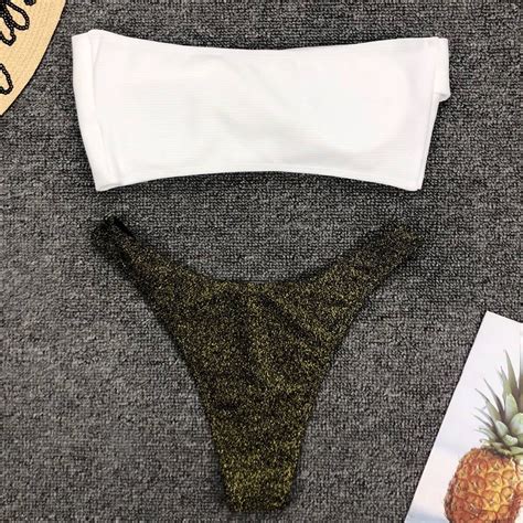 MAILLOT DE BAIN Maillot de bain sexy pour femmes bikini deux pièces pour épaules dénudées à