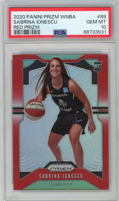 SABRINA IONESCU - 2020 Basketball WNBA Prizm Red 128/275 Rookie PSA 10 ...