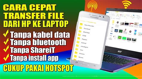 Cara Transfer File Dari Hp Ke Laptop Tanpa Kabel Data Youtube