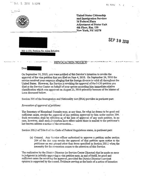 Uscis Denial Letter Sample