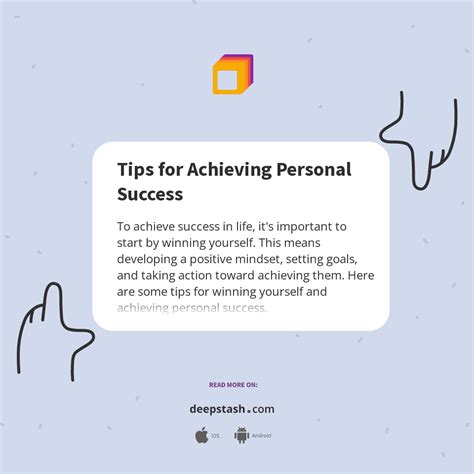 Tips for Achieving Personal Success - Deepstash
