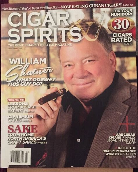 Cigar And Spirits William Shatner Sake Cuban Cigars Marchapril 2015 Free