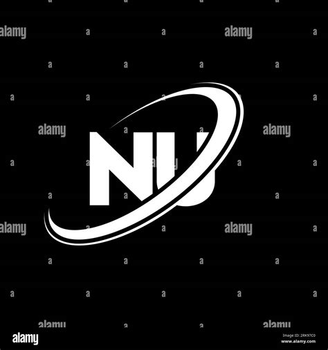 NU N U letter logo design. Initial letter NU linked circle uppercase ...