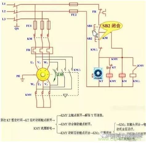 时间继电器星三角降压启动控制线路图及原理图 品慧电子网