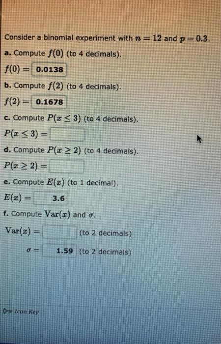 Solved Consider A Binomial Experiment With N And Chegg