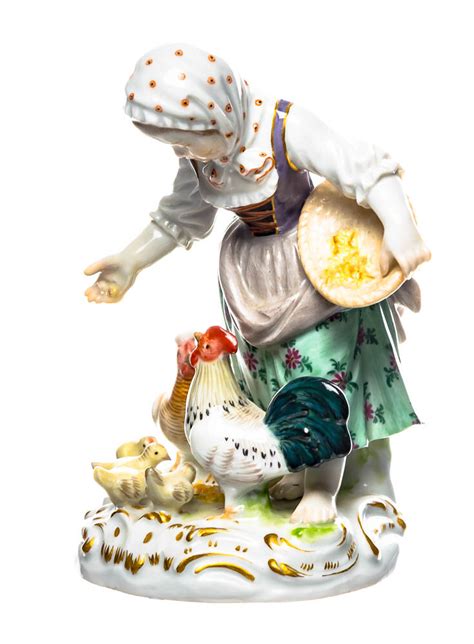 Figur M Dchen H Hner F Tternd Meissen Serie Allegorien H He Cm