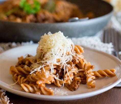 T As Tasty Fusilli With Ground Beef Meat