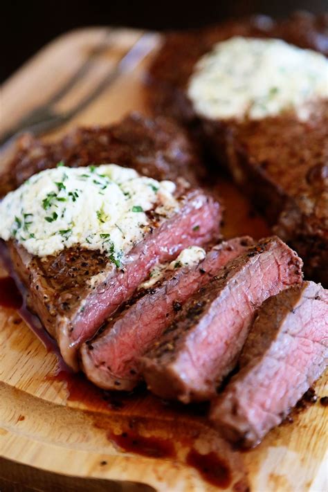 Skillet Steaks With Gorgonzola Herb Butter Recipe Skillet Steak