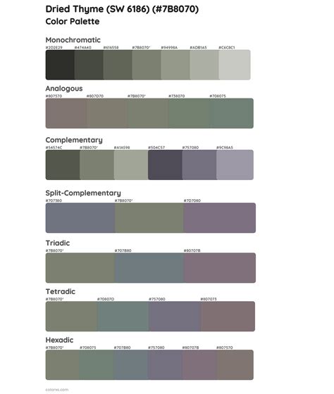 Sherwin Williams Dried Thyme SW 6186 Paint Coordinating Colors And