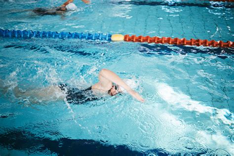 Perlombaan Olahraga Dan Orangorang Berenang Di Kolam Renang Untuk