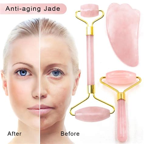 Soins Du Visage Rouleau De Massage En Cristal De Jade Pour Le Visage