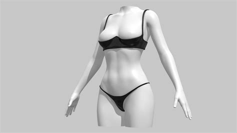 Sexy Lingerie Underwear Thong Bra Buy Royalty Free 3d Model By