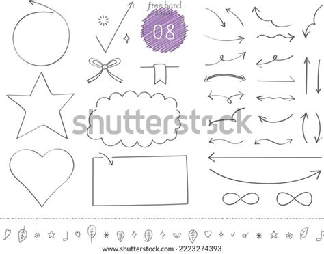 Cute Line Drawing Illustration Set Stock Vector (Royalty Free ...