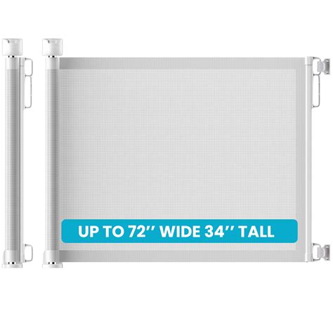 Retractable Baby Gates for Stairs Doorways, [Upgraded Double Lock] 34