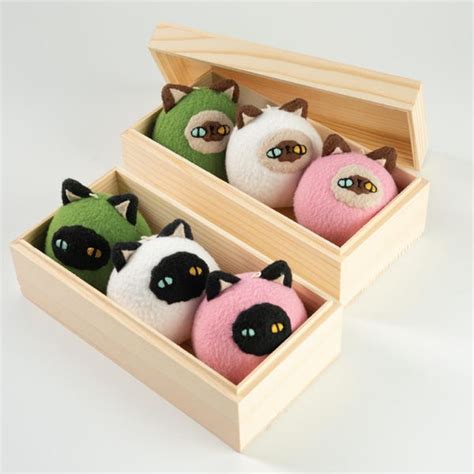 Japanese Cat Plush Keychain Etsy