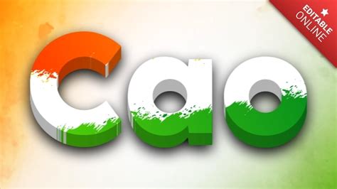 Cao India D With Painted Indian Flag Text Effect Generator