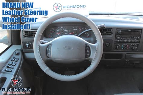 2001 Ford F250 F350 Lariat Gray Leather Steering Wheel Cover Wneedle