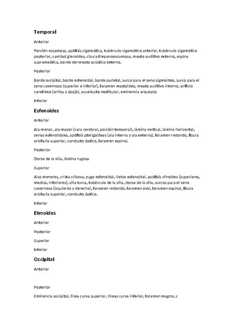 Temporal Información Sobre Neurocráneo Temporal Anterior Porción
