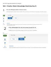 MGT312T Wk3 Practice Knowledge Check Docx MGT 312T Organizational