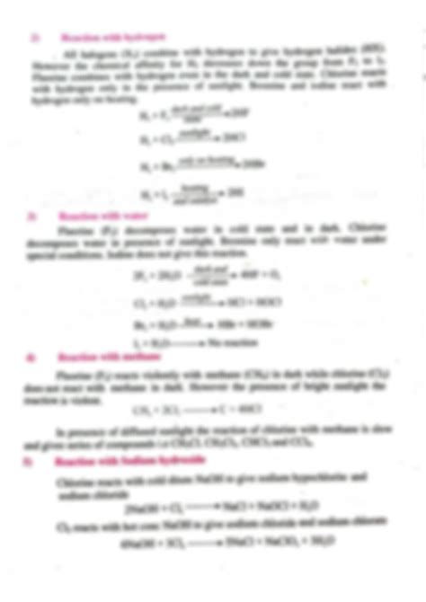 SOLUTION: Important reactions of halogens - Studypool