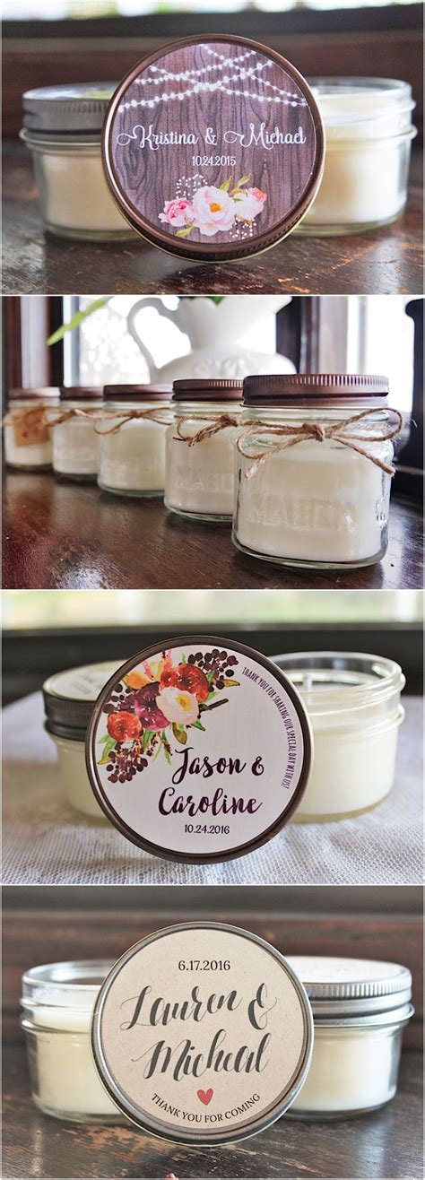 Personalized 4 Oz Wedding Favor Candles Bridal Shower Favor Etsy