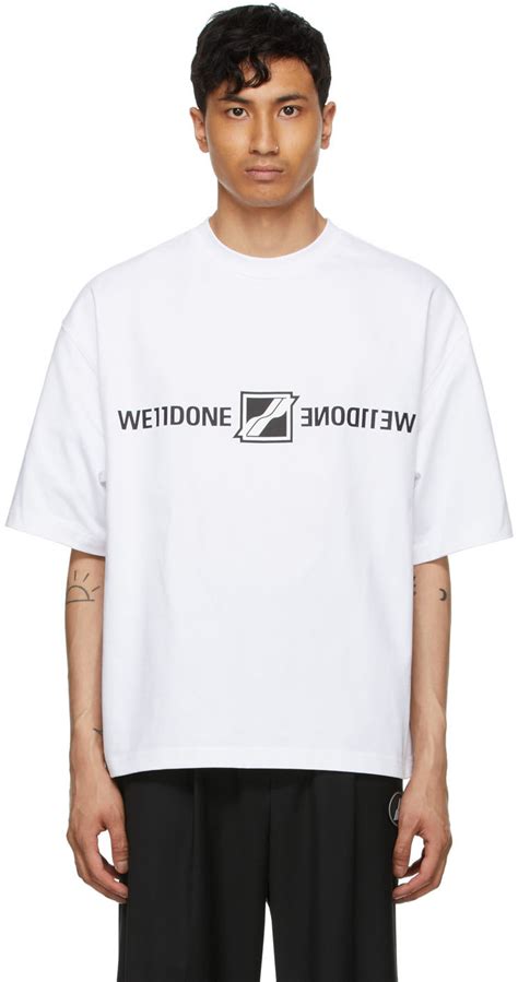 We11done White Mirror Logo T Shirt We11done