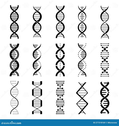 Conjunto De Iconos Del Gen De Dna Genes Científicos Pictogramas