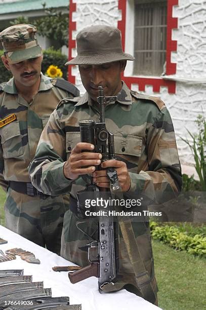 Indian Army Display Seized Arms In Kashmir Photos And Premium High Res