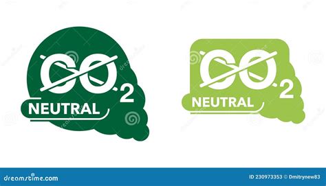 Co Neutral Net Zero Carbon Footprint Vector Illustration