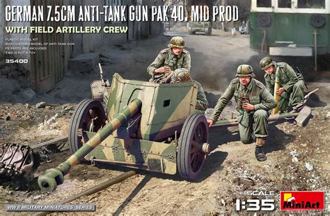 German Cm Anti Tank Gun Pak Mid Prod With Field Artillery Crew