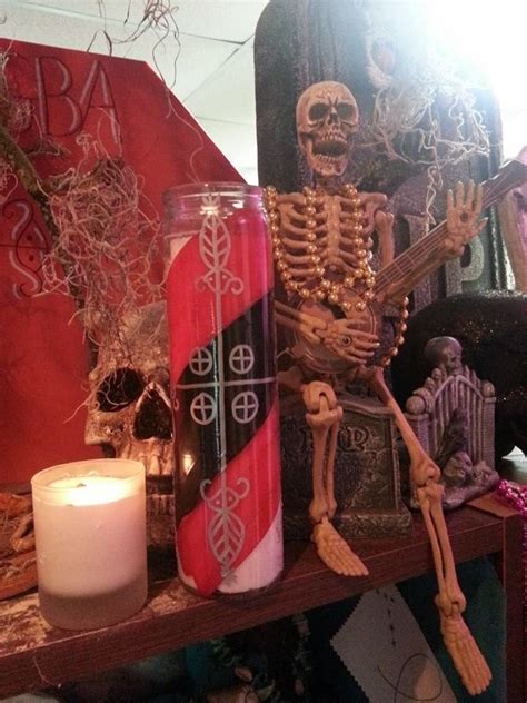 Handpainted Papa Legba Candle Sitting On His Altar At Https