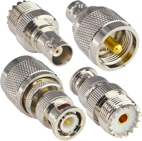 Onelinkmore BNC To UHF 4 Type RF Connector Kit Coaxial BNC Male Female