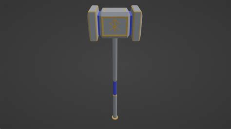 Free 3D LOW POLY Paladin Hammer Blue Model - TurboSquid 2133038