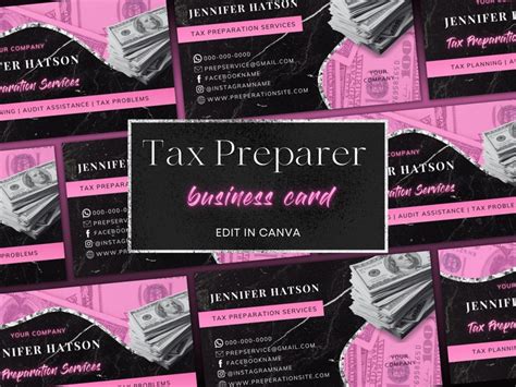 Diy Tax Preparer Business Card Tax Preparation Business Card Etsy