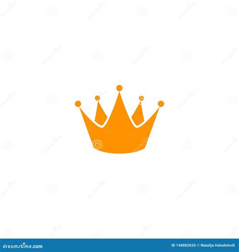 Yellow Crown Icon Logo Template King Icon Stock Vector Illustration