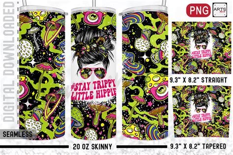 Messy Bun Mushroom Trippy 20oz Sublimate Graphic By Artsplural · Creative Fabrica