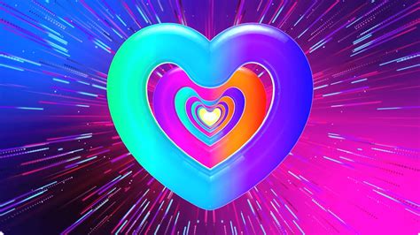 Rainbow Valentine Love Heart Vj Loop No Copyright Motion Vj Loop