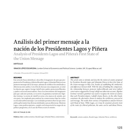 An Lisis Del Primer Mensaje A La Naci N De Los Presidentes