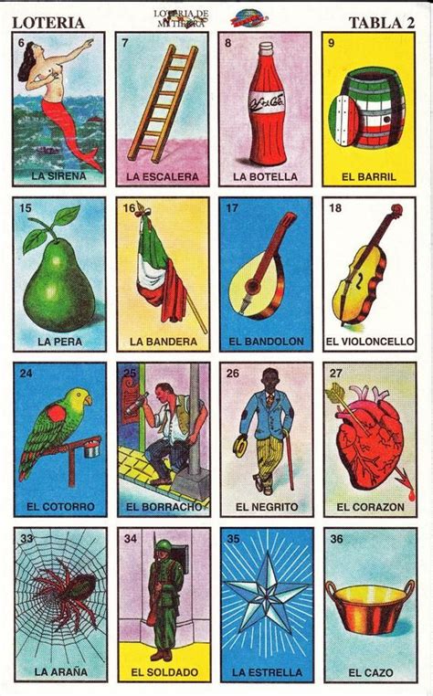 Printable Loteria Cards The Complete Set Of 10 Tablas Etsy Loteria